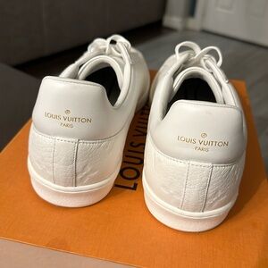 LV all white leather sneakers